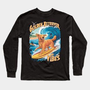 Golden Retriever Surfing Paradise Long Sleeve T-Shirt